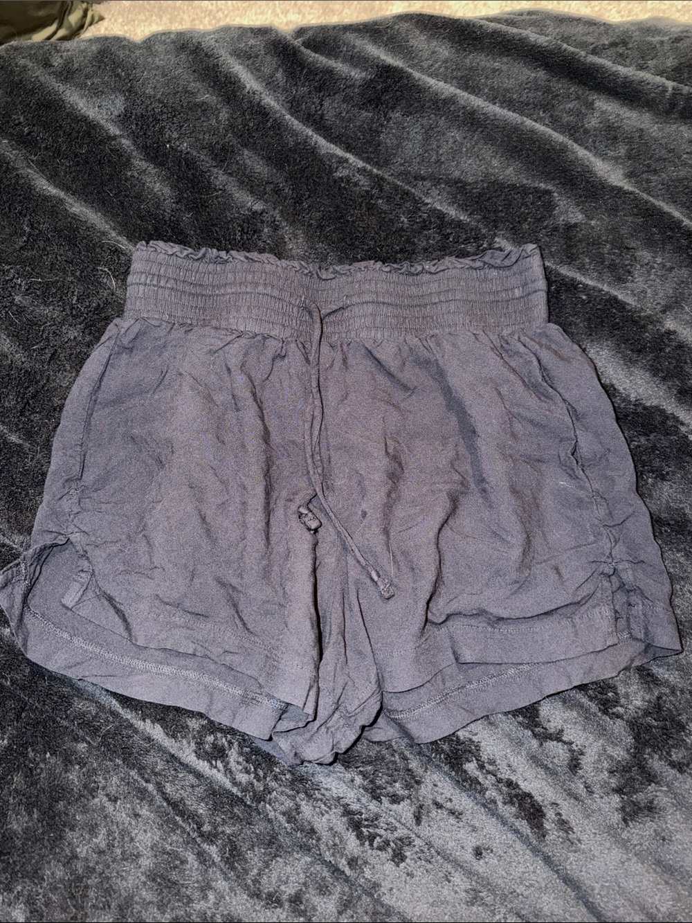 Abercrombie & Fitch Charcoal Smocked Waist Casual Shorts